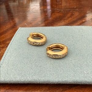 Elegant Gold Hoop Earrings with Crystals